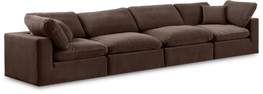 Comfy Velvet Sofa Brown - 189Brown-S158 - Vega Furniture