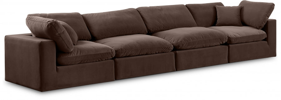 Comfy Velvet Sofa Brown - 189Brown-S158 - Vega Furniture