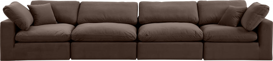 Comfy Velvet Sofa Brown - 189Brown-S158 - Vega Furniture