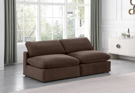 Comfy Velvet Sofa Brown - 189Brown-S78 - Vega Furniture