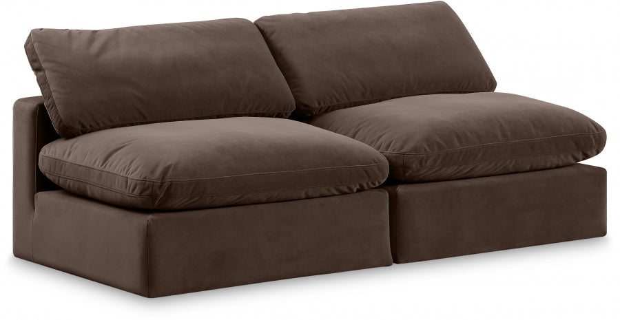 Comfy Velvet Sofa Brown - 189Brown-S78 - Vega Furniture