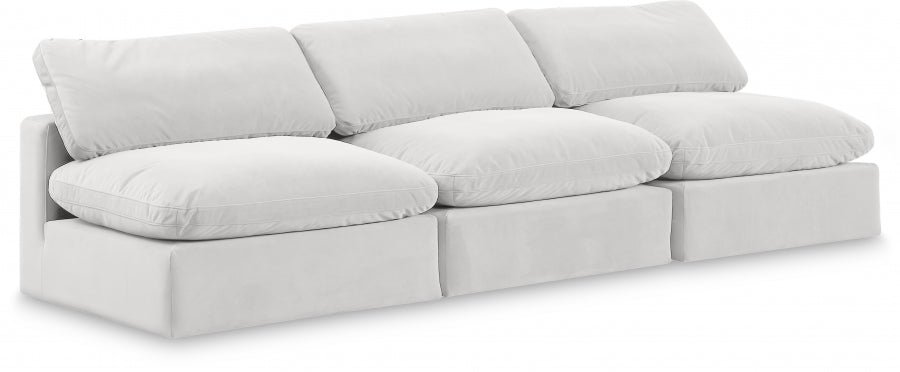 Comfy Velvet Sofa Cream - 189Cream-S117 - Vega Furniture