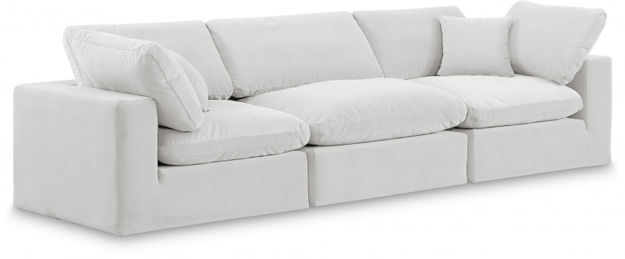 Comfy Velvet Sofa Cream - 189Cream-S119 - Vega Furniture