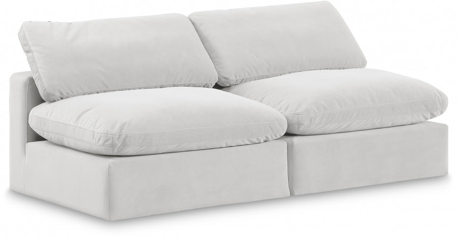 Comfy Velvet Sofa Cream - 189Cream-S78 - Vega Furniture