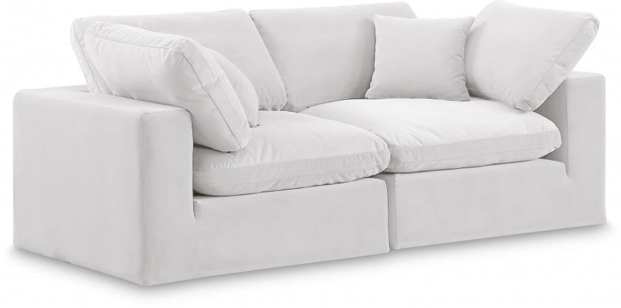 Comfy Velvet Sofa Cream - 189Cream-S80 - Vega Furniture