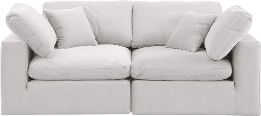 Comfy Velvet Sofa Cream - 189Cream-S80 - Vega Furniture