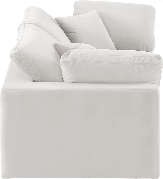 Comfy Velvet Sofa Cream - 189Cream-S80 - Vega Furniture