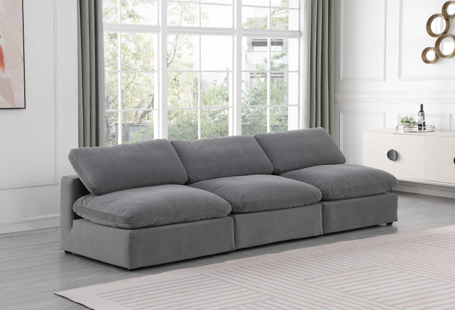 Comfy Velvet Sofa Grey - 189Grey-S117 - Vega Furniture