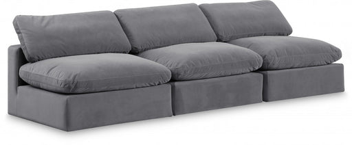 Comfy Velvet Sofa Grey - 189Grey-S117 - Vega Furniture