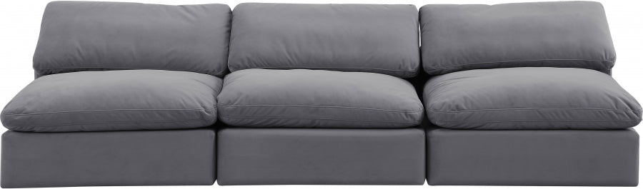 Comfy Velvet Sofa Grey - 189Grey-S117 - Vega Furniture