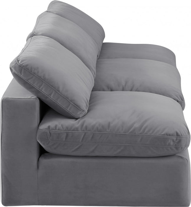 Comfy Velvet Sofa Grey - 189Grey-S117 - Vega Furniture