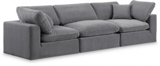 Comfy Velvet Sofa Grey - 189Grey-S119 - Vega Furniture