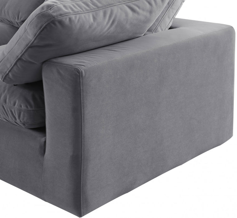Comfy Velvet Sofa Grey - 189Grey-S119 - Vega Furniture