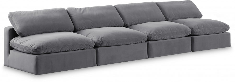 Comfy Velvet Sofa Grey - 189Grey-S156 - Vega Furniture