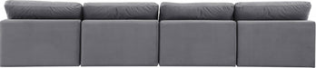 Comfy Velvet Sofa Grey - 189Grey-S156 - Vega Furniture