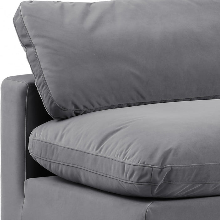 Comfy Velvet Sofa Grey - 189Grey-S156 - Vega Furniture