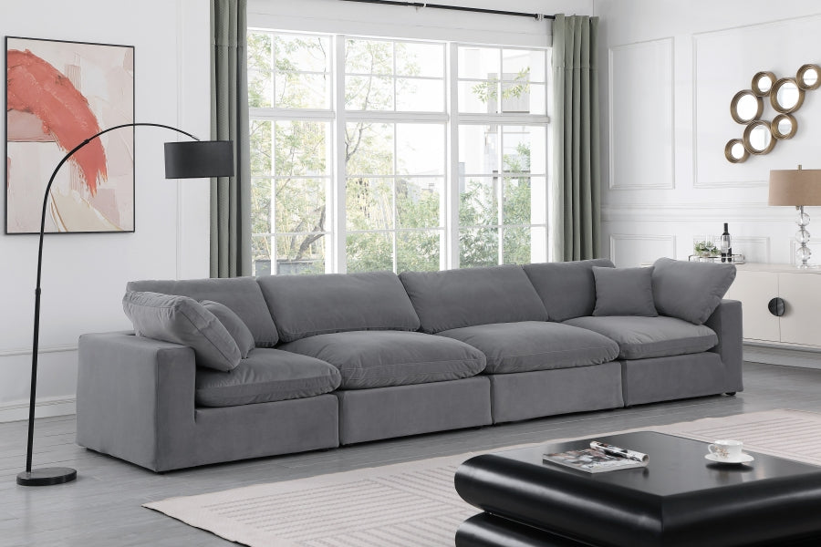 Comfy Velvet Sofa Grey - 189Grey-S158 - Vega Furniture