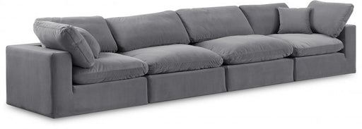 Comfy Velvet Sofa Grey - 189Grey-S158 - Vega Furniture