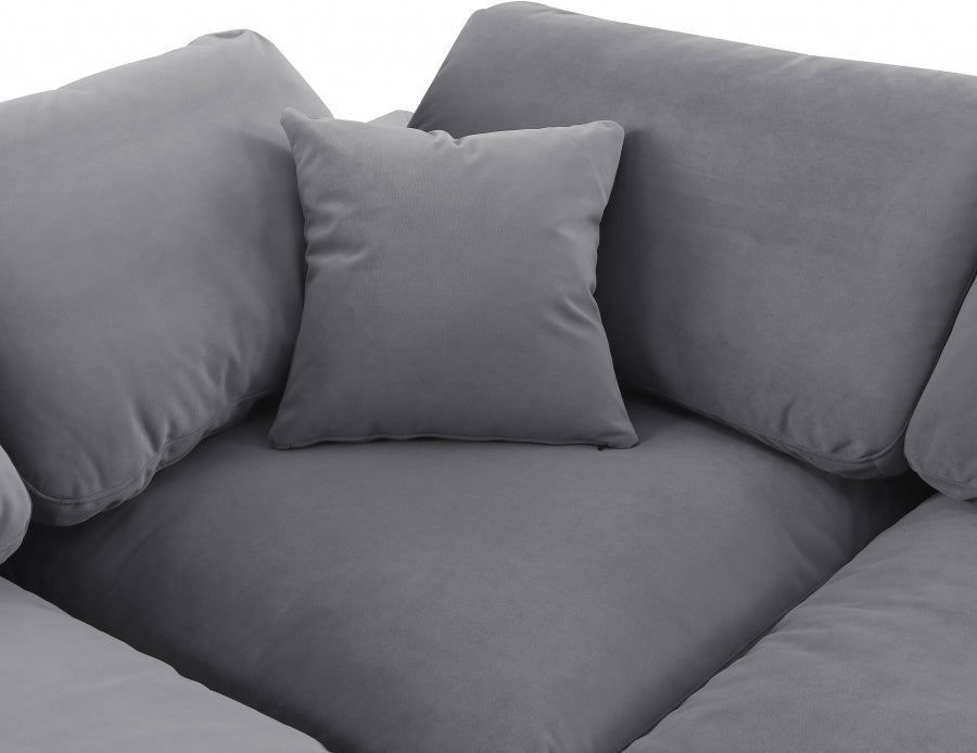 Comfy Velvet Sofa Grey - 189Grey-S158 - Vega Furniture