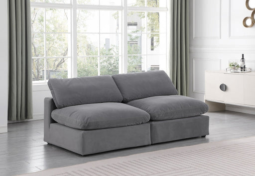 Comfy Velvet Sofa Grey - 189Grey-S78 - Vega Furniture