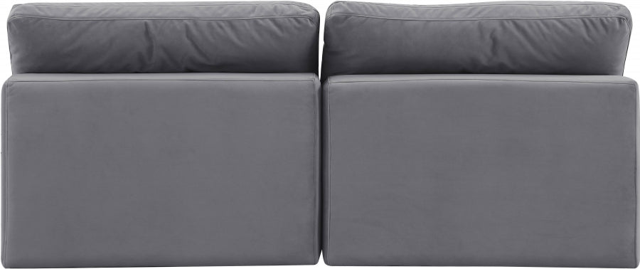 Comfy Velvet Sofa Grey - 189Grey-S78 - Vega Furniture