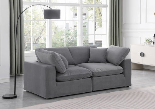 Comfy Velvet Sofa Grey - 189Grey-S80 - Vega Furniture