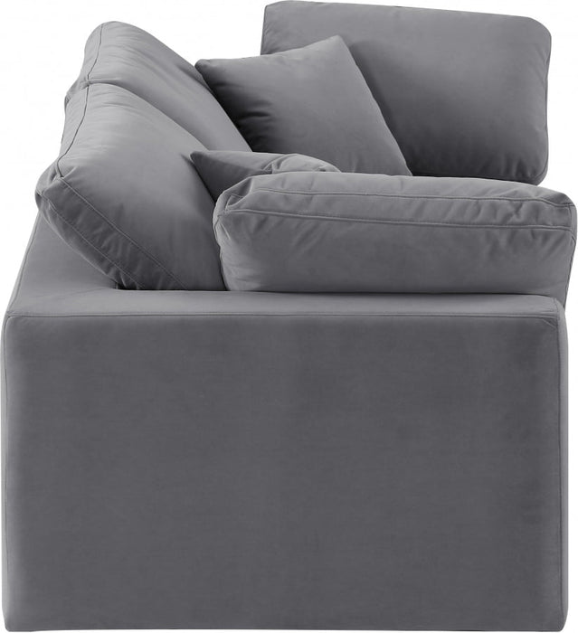 Comfy Velvet Sofa Grey - 189Grey-S80 - Vega Furniture