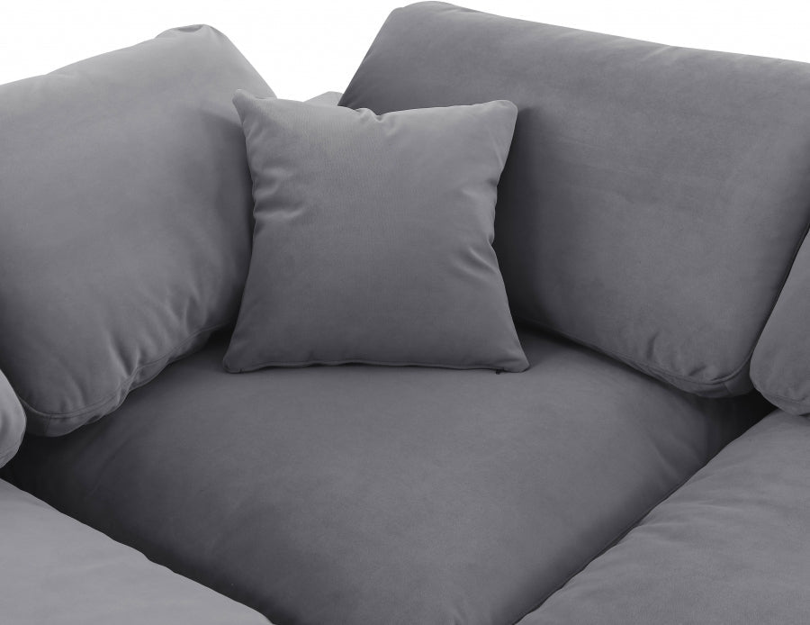 Comfy Velvet Sofa Grey - 189Grey-S80 - Vega Furniture