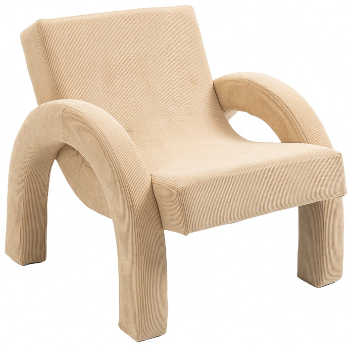 Corduroy Fabric Accent Chair Beige - 413Beige - Vega Furniture