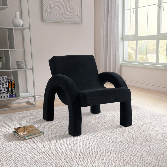 Corduroy Fabric Accent Chair Black - 413Black - Vega Furniture