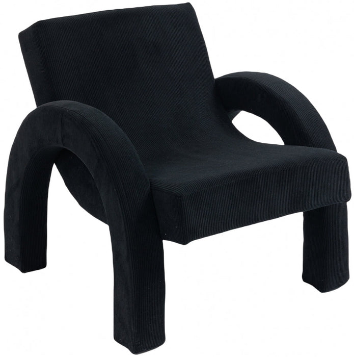 Corduroy Fabric Accent Chair Black - 413Black - Vega Furniture