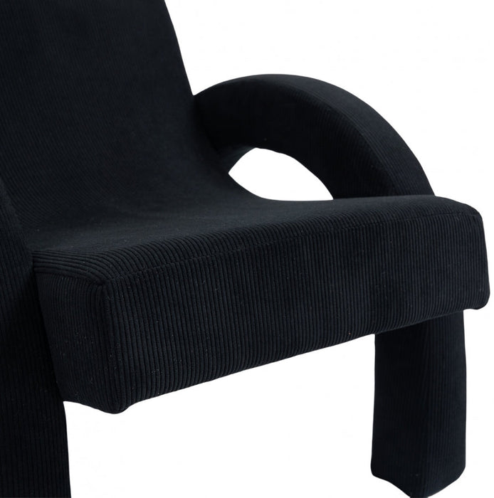 Corduroy Fabric Accent Chair Black - 413Black - Vega Furniture