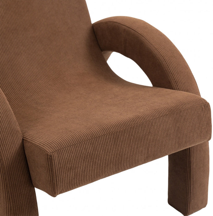 Corduroy Fabric Accent Chair Brown - 413Brown - Vega Furniture