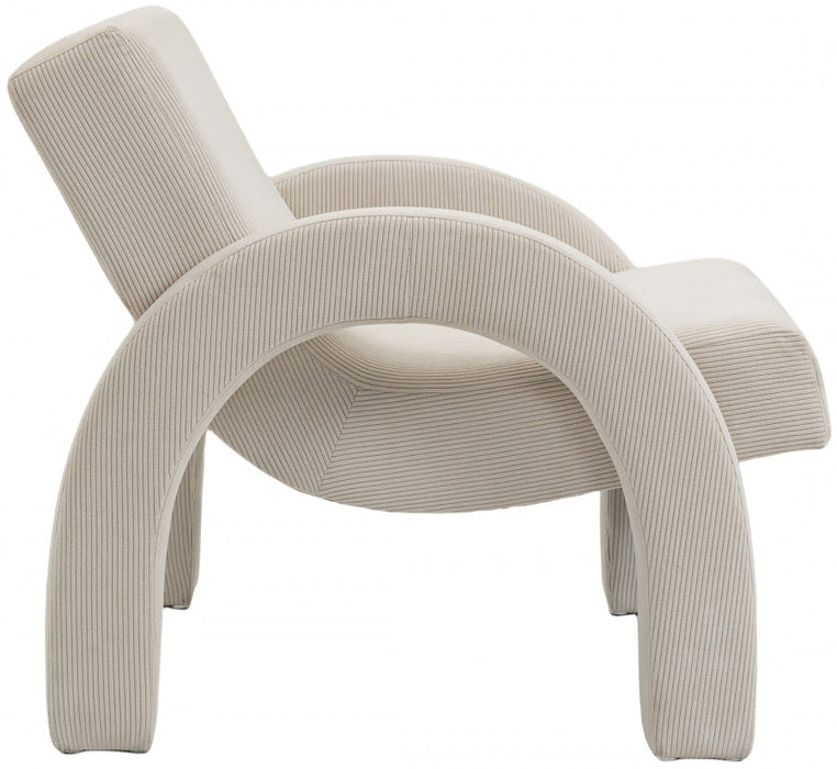 Corduroy Fabric Accent Chair Cream - 413Cream - Vega Furniture