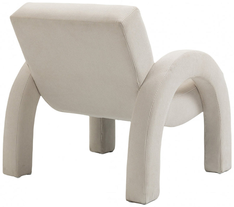 Corduroy Fabric Accent Chair Cream - 413Cream - Vega Furniture