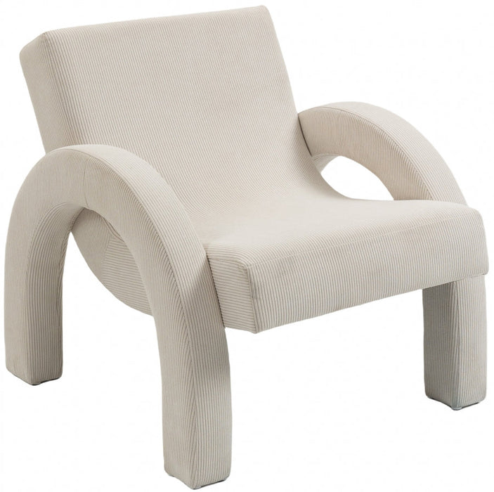 Corduroy Fabric Accent Chair Cream - 413Cream - Vega Furniture