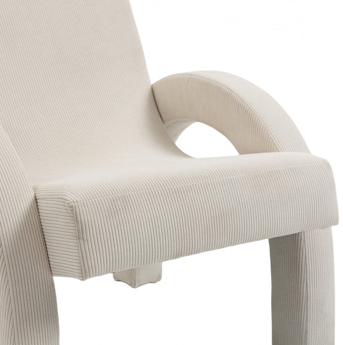 Corduroy Fabric Accent Chair Cream - 413Cream - Vega Furniture