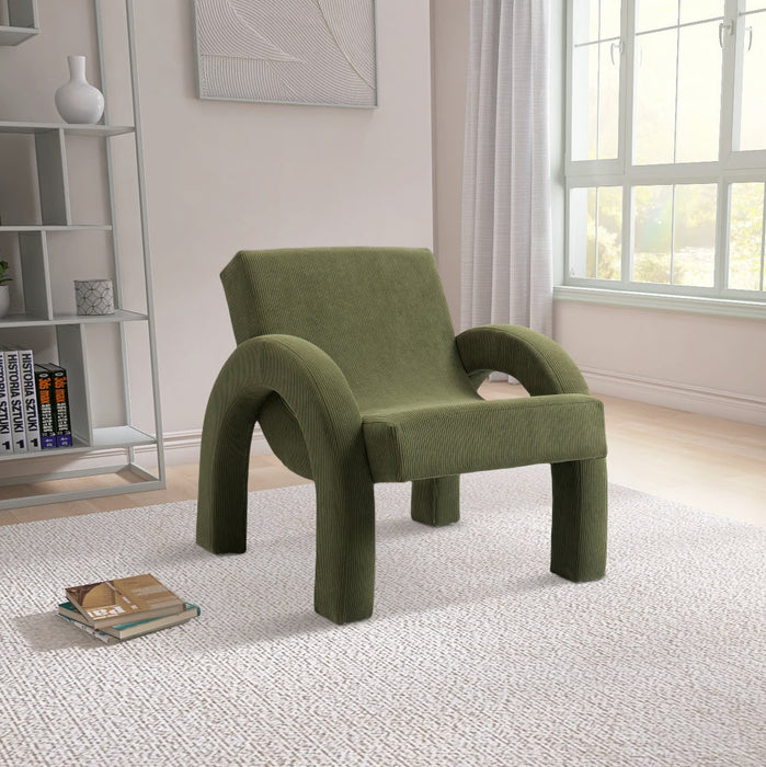 Corduroy Fabric Accent Chair Green - 413Green - Vega Furniture