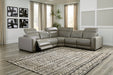 Correze Gray 5-Piece Power Reclining Sectional - SET | U9420246 | U9420246A | U9420258 | U9420262 | U9420277 - Vega Furniture