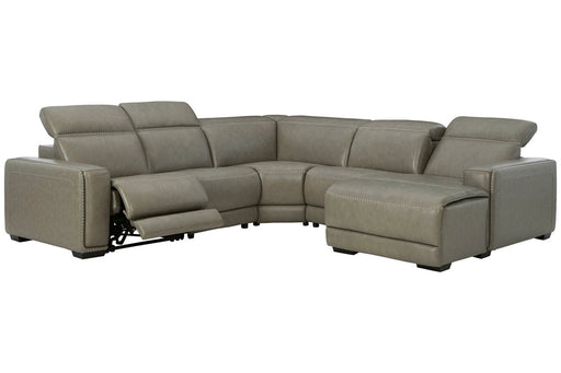 Correze Gray 5-Piece Power Reclining Sectional with Chaise - SET | U9420246 | U9420246A | U9420258 | U9420277 | U9420297 - Vega Furniture