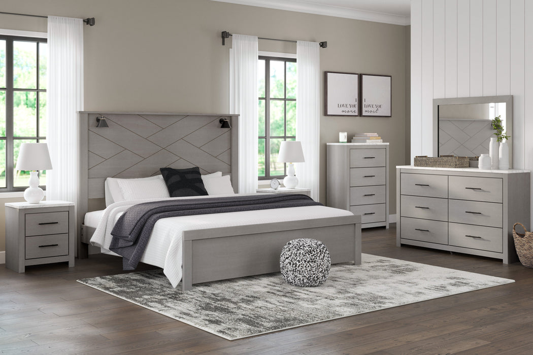 Cottonburg Light Gray/White Lighted Panel Bedroom Set - SET | B1192-56 | B1192-58 | B1192-99 | B1192-31 | B1192-36 - Vega Furniture