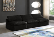 Cozy Black Velvet Modular Fiber Filled Cloud-Like Comfort Overstuffed 117