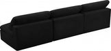 Cozy Black Velvet Modular Fiber Filled Cloud-Like Comfort Overstuffed 117" Armless Sofa - 634Black-S117 - Vega Furniture