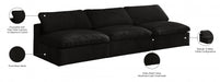 Cozy Black Velvet Modular Fiber Filled Cloud-Like Comfort Overstuffed 117" Armless Sofa - 634Black-S117 - Vega Furniture