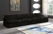 Cozy Black Velvet Modular Fiber Filled Cloud-Like Comfort Overstuffed 156