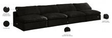 Cozy Black Velvet Modular Fiber Filled Cloud-Like Comfort Overstuffed 156" Armless Sofa - 634Black-S156 - Vega Furniture