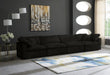 Cozy Black Velvet Modular Fiber Filled Cloud-Like Comfort Overstuffed 158" Sofa - 634Black-S158 - Vega Furniture