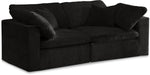 Cozy Black Velvet Modular Fiber Filled Cloud-Like Comfort Overstuffed 80" Loveseat - 634Black-S80 - Vega Furniture