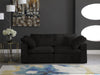 Cozy Black Velvet Modular Fiber Filled Cloud-Like Comfort Overstuffed 80" Loveseat - 634Black-S80 - Vega Furniture