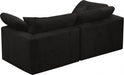 Cozy Black Velvet Modular Fiber Filled Cloud-Like Comfort Overstuffed 80" Loveseat - 634Black-S80 - Vega Furniture